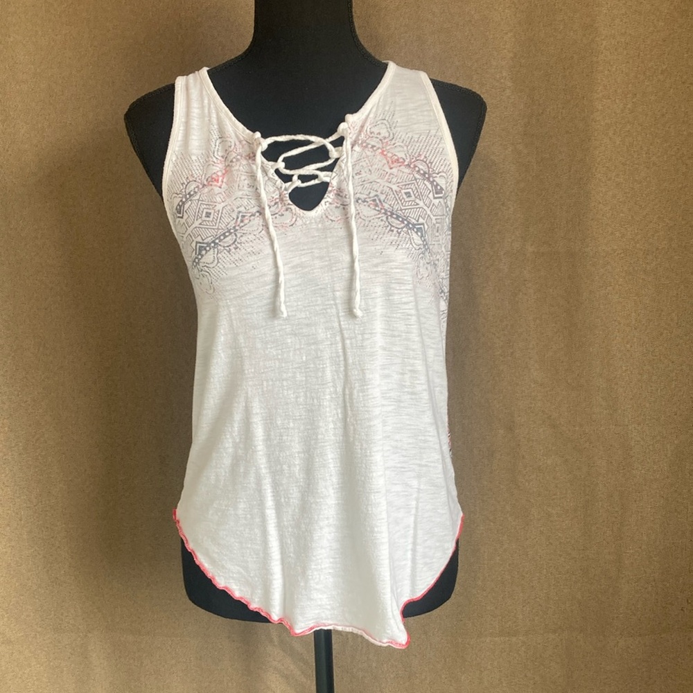 Maurices Tank Top White Blue and Red Size XS.